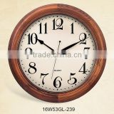 14 inch simple design wooden red color wall clock