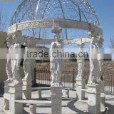 White Marble Stone Garden Pavilion Gazebo thumbnail-1