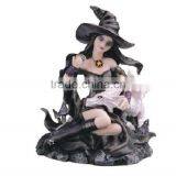 Personalized Handmade Painted Decorative Resin Halloween Witch Fairy Figurine Statue thumbnail-1