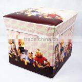 Storage Ottoman Faux Leather Collapsible Foldable Seat ,Colorful thumbnail-1