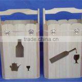 Natural Unfinished Decorative 2 Bottle Wooden Wine Gift Box Wholesale thumbnail-3