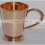 FDA APPROVED BPA FREE 100% PURE COPPER MOSCOW MULE MINT SMOOTH JULEP CUP WITH HANDLE thumbnail-1