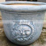 Indoor Wash Vase - Indoor Pottery With Round Rim and Pattern Outside thumbnail-1