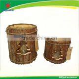 Xmas Wood Lantern With Tree Hole thumbnail-1