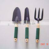 3pcs Wood Handle Garden Trowel Set,soft PVC Grip thumbnail-1