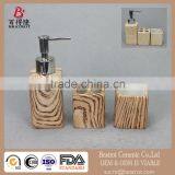 Nature Home Decor Atlantic 3 Piece Teakwood Texture Bathroom Accessory Set thumbnail-1