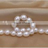 6-7 mm White Rice Shape Freshwater Pearl Bracelet thumbnail-3