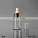 50ml Hot Products Gold Aluminum Spray Clear Pet Spray Bottle Perfume Cosmetic Water Plastic Spray Bottle Cost Price Wholesale thumbnail-1
