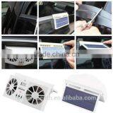 2017 Hot Built-in Battery Rechargeable Solar Car Cooler Solar Powered Car Front / Rear Window Air Vent Cool Cooler Fan thumbnail-1