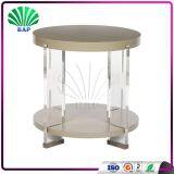 Classic Coffee Table Acrylic Antique End Desk Lucite Wood Top Console Table thumbnail-3