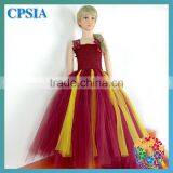 Fancy Formal Scarlet Color Tulle Dresses For Baby Girls Wedding Dress Birthday Tutu Dress For Baby Girl With Crochet Top thumbnail-1