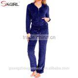 Women's Winter Plus Size Zip up Hooded Jogging Hoodie Sportwear Soft 2 Piece Velour Tracksuit Set for Ladies thumbnail-2