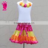 Baby First Birthday Outfit Kids Rainbow Skirt Photo Prop Girls White Cotton Tank Top With Rainbow Chiffon Pettiskirt Sets thumbnail-1