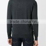 Mens Soft Grey Wool-silk Blend Long Sleeve Polo Shirt thumbnail-4