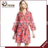Sleeping Robe for Women Floral Pattern Wedding Bride Cotton Robe FR0024 thumbnail-1