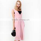 Ladies New Fashion Jumpsuit Pink Color Sleeveless Designs for Women Factory Manufacture thumbnail-2