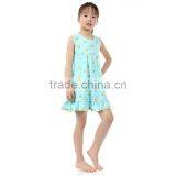 Gold Polka Aqua Cotton Dress Girl Dress Children Dress thumbnail-2