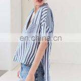 2017 Ladies Summer Fashion Casual Mixed Striped Loose Plus Size Tshirt thumbnail-5