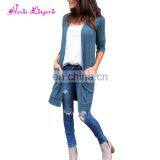 New Style Knit Open Front Cardigan Sweaters Long Coat Women Cardigan Ladies thumbnail-3