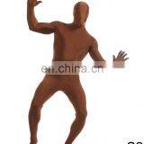 New Unisex Adult Coffee Second Skin Morph Suits Hood Full Body Zentai Costume