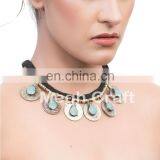 Tribal Afghan Necklace-Vintage Gypsy Necklace-Antique Afghan Jewelry - Tribal Jewelry -Boho Hippie Kuchi Necklace thumbnail-4