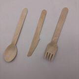 3 Pieces Wooden Cutlery,Contains Fork,Spoon and Knife,Made of Birch thumbnail-3