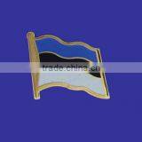 Customization high design high quality cloisonne hard enamel filled Estonia Flag Lapel Pin