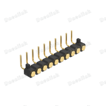 Dnenlink 2.54mm Pitch Single Row H2.5mm Plane Contact Right Angle Female Header DIP Type PogoPin Header thumbnail-3