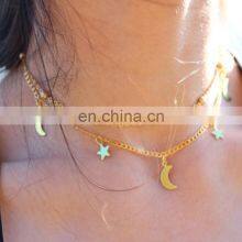 Simple Moon Star Charm Choker Necklace for Women Gold and Silver Color Multi Layer Necklaces Jewelry thumbnail-1