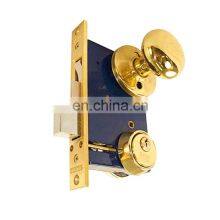 Euro Mortise Keyed Knob Antique Mortice Door Lock Sets Brass Vintage Mortice Door Lock