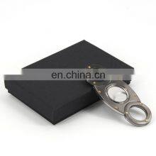 Оптовая продажа высококачественных ножниц для сигар из нержавеющей стали с двумя лезвиями, бесплатная настройка логотипа, низкая цена thumbnail-3