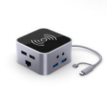 12-in-1 4K@60HZ Type-c Multifunctional Wireless Charging Docking Station