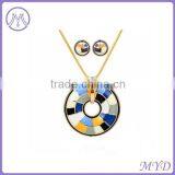 Hot sale enamel necklace and earrings jewelry set