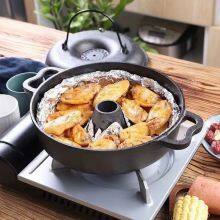 Roast Sweet Potato Pot Household Cast Iron Roast Dish Barbecue Frying Pan Pre-seasoned Potato Casserole Dutch Oven Cookwares thumbnail-4