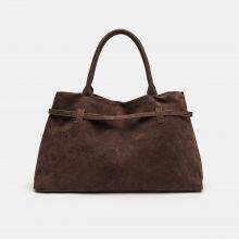 Women's Large Capacity Vintage Tote Bag - Elegant Brown, Structured Snap Closure, Sturdy Handles for Work, Travel, Everyday Use thumbnail-1