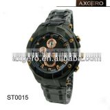 Stainless steel case back water proof watch for men