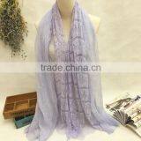 High Grade Crinkled Plain Crepe Shawl 100% Real Chiffon Silk Scarf Women thumbnail-2