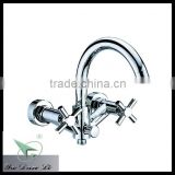 chrome polished cross pattern two handle bath & show faucet