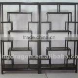 Chinese Antique Furniture Black Shanxi Pine Wood Bookshelf thumbnail-1