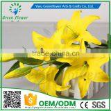Greenflower 2016 Wholesale 3 Heads Big Latex PU Artificial Flowers Lily Real Touch Bouquet Wedding Decrations Flowers thumbnail-4