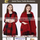 New fashion winter warm Double thickening pocket shawl Retro Pashmina Girls Grid Shawl