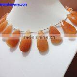 Orange Aventurine Faceted Long Pear