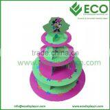 Glossy Lamination Fashionable 3 Tier Rotating Paper Cake POP Stand