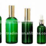Boston Round Green Olive Oil Glass Bottles Wholesale, Massage Oil Dropper Bottle, Boston Round Glass Bottle