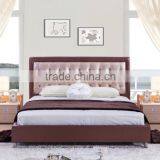 Hot Sale Modern Leather Bed With Chesterfield Button DH828 thumbnail-4