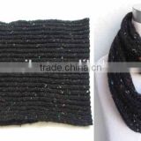 WLDL-N0213-2 100%Acrylic classic black infinity tube neck scarf knitting patterns