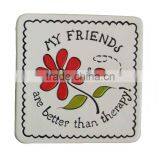 Ceramic Square Backing Board With Flower