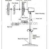 16 Inch Home Electric Stand Fan thumbnail-3