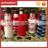 V-586 merry christmas wine bottle covers sweater crochet knitting decoration drink beer bottles cover bags