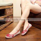 Women Casual Shoes Breathable Lace Chinese Style Floral Embroidered Ladies Cotton Walking Flats Oxford Sole Plain No Logos thumbnail-6
